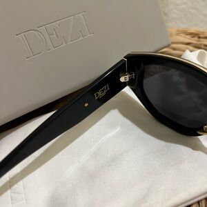 DEZI Black and Gold Sunglasses